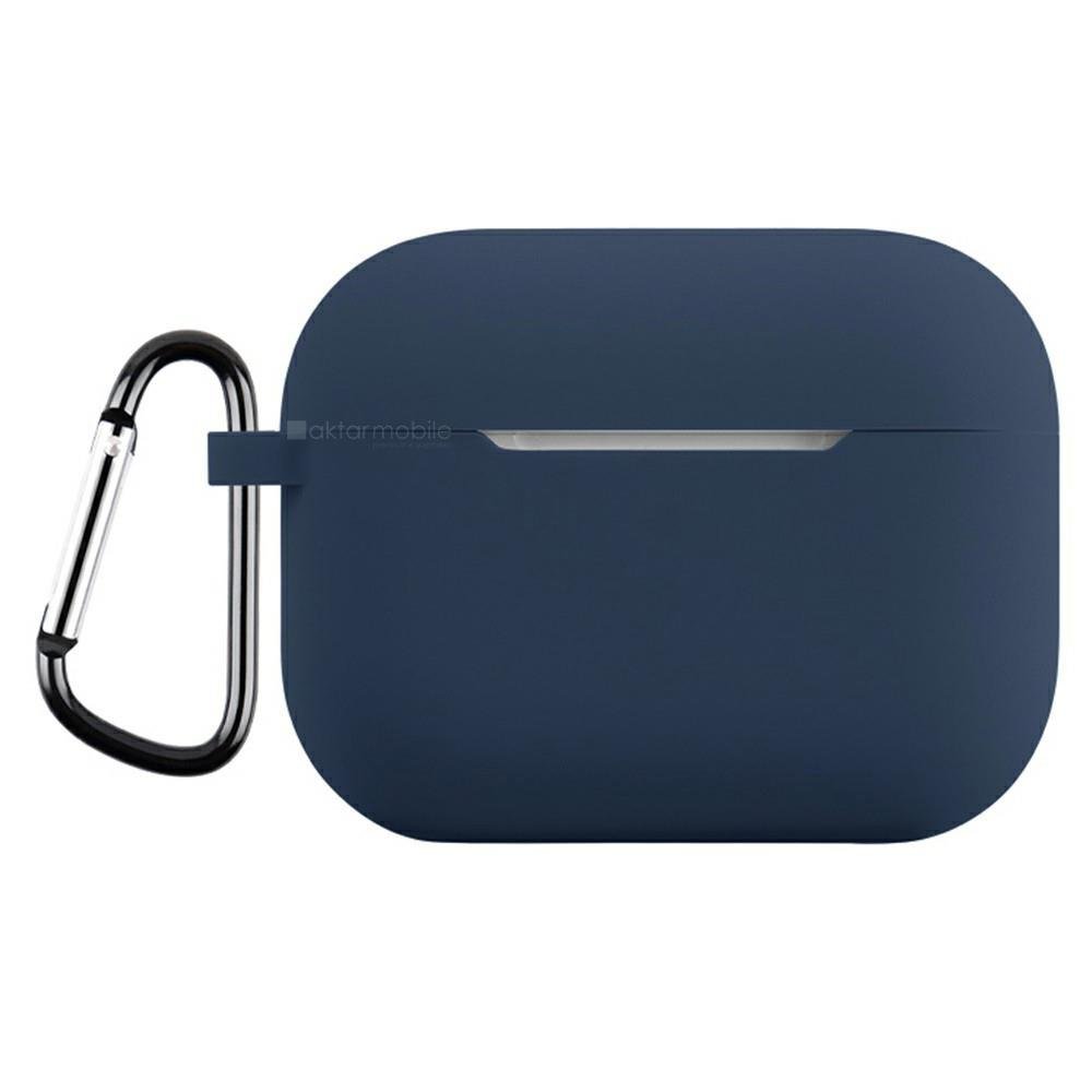 Airpods Pro 3. Nesil Uyumlu Kılıf Hoparlör ve Mikrofon Delikli Silikon Kapak Soft Yumuşak Dokulu Lacivert