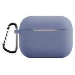 Airpods Pro 3. Nesil Uyumlu Kılıf Hoparlör ve Mikrofon Delikli Silikon Kapak Soft Yumuşak Dokulu Levander Gray