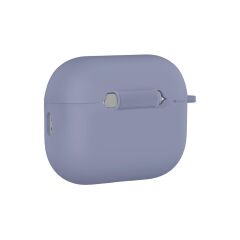 Airpods Pro 3. Nesil Uyumlu Kılıf Hoparlör ve Mikrofon Delikli Silikon Kapak Soft Yumuşak Dokulu Levander Gray