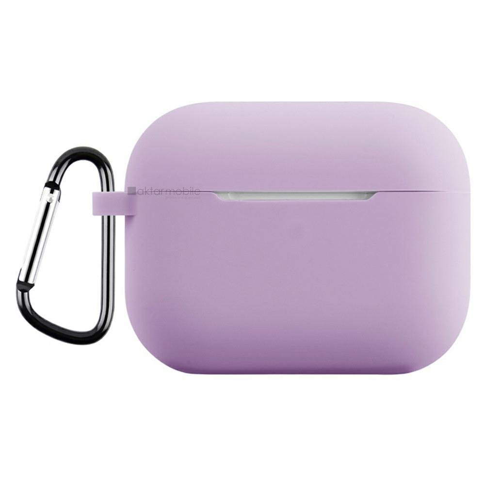Airpods Pro 3. Nesil Uyumlu Kılıf Hoparlör ve Mikrofon Delikli Silikon Kapak Soft Yumuşak Dokulu Lila