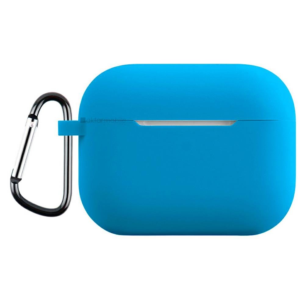Airpods Pro 3. Nesil Uyumlu Kılıf Hoparlör ve Mikrofon Delikli Silikon Kapak Soft Yumuşak Dokulu Mavi