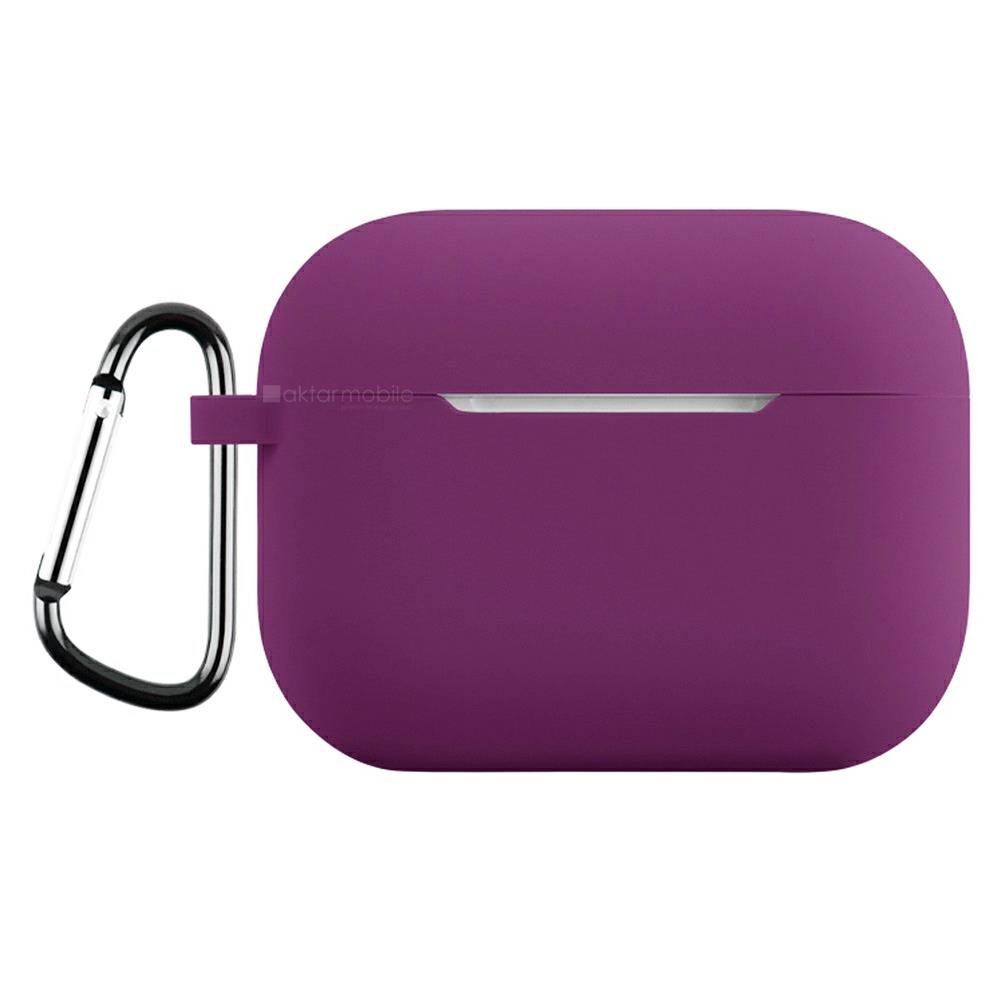 Airpods Pro 3. Nesil Uyumlu Kılıf Hoparlör ve Mikrofon Delikli Silikon Kapak Soft Yumuşak Dokulu Mor