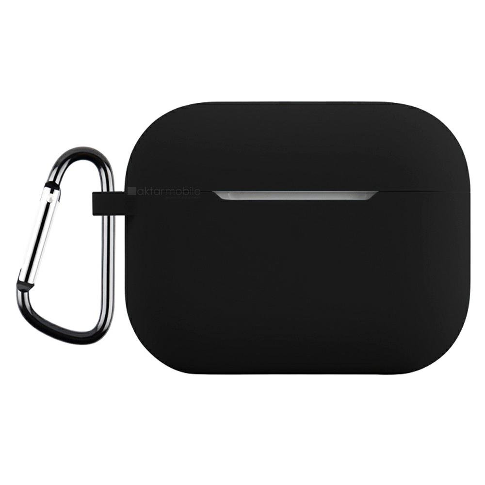 Airpods Pro 3. Nesil Uyumlu Kılıf Hoparlör ve Mikrofon Delikli Silikon Kapak Soft Yumuşak Dokulu Siyah