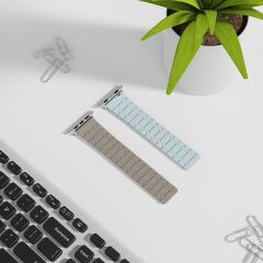 Apple Watch 10 42 mm Magnetik Silikon Kordon Mıknatıslı Spor & Şık Tasarım Premium Kayış