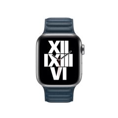 Apple Watch 38 mm 40 mm Uyumlu Baklalı Model Deri Kordon Mıknatıslı Deri Kayış Premium Lacivert