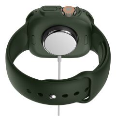 Apple Watch Ultra / Ultra 2 49 mm uyumlu Kasa Koruyucu Darbe Emici Silikon Karbon Desenli (Önü Açık)