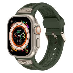 Apple Watch 10 46 mm uyumlu Silikon Kordon Metal Detaylı Hava Alabilen Premium Kayış