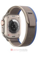 Apple Watch Ultra 49 mm uyumlu Kordon Trail Loop Naylon Örgü Kayış Beyaz - Sarı