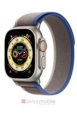 Apple Watch Ultra 49 mm uyumlu Kordon Trail Loop Naylon Örgü Kayış Beyaz - Sarı