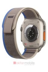 Apple Watch Ultra 49 mm uyumlu Kordon Trail Loop Naylon Örgü Kayış Beyaz - Sarı