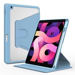 iPad 8. Nesil 2020 10.2 Uyumlu Kılıf 360° Dönebilen Kalem Bölmeli Standlı Akıllı Kapak Premium Mavi