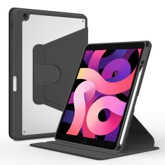 iPad 8. Nesil 2020 10.2 Uyumlu Kılıf 360° Dönebilen Kalem Bölmeli Standlı Akıllı Kapak Premium Siyah