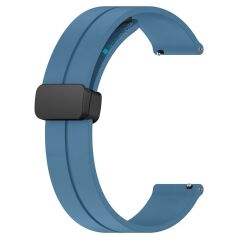 Huawei Watch GT 3 SE Silikon Kordon Magnetik D Tokalı Spor Kayış Mıknatıslı Toka Mavi