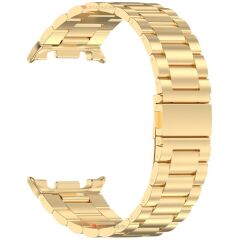 Galaxy Watch 8 40 / 44 mm Uyumlu Metal Kordon Premium Paslanmaz Çelik Kayış Baklalı Model Özel Pim Gold