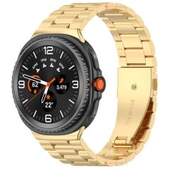 Galaxy Watch 8 40 / 44 mm Uyumlu Metal Kordon Premium Paslanmaz Çelik Kayış Baklalı Model Özel Pim Gold