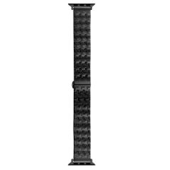Apple Watch 6 SE 5 4 3 2 1 38 40 mm Metal Kordon Zikzak Tasarımlı Premium Paslanmaz Çelik Kayış Siyah