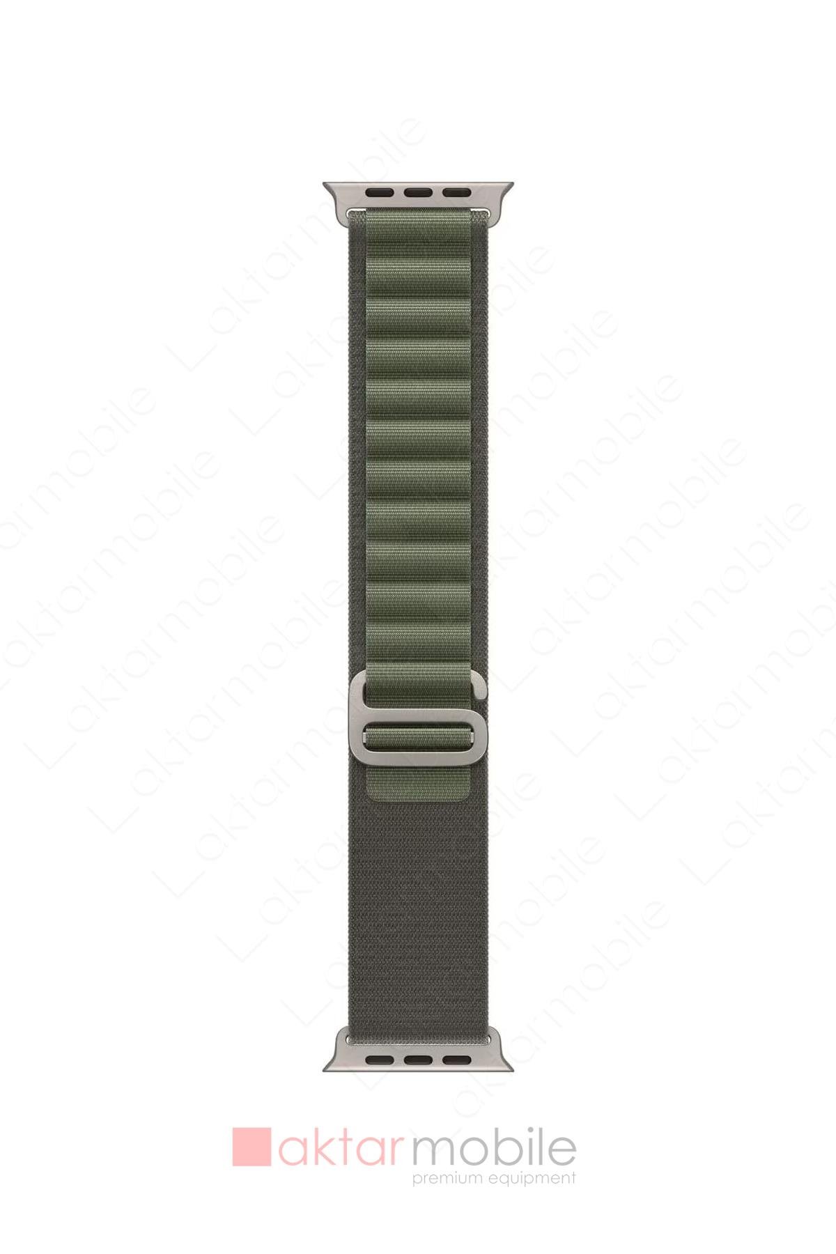 Apple Watch 7 45 mm uyumlu Kordon Alpine Loop Örgü Kayış Yeşil