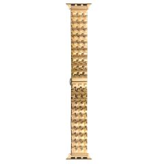 Apple Watch 6 SE 5 4 3 2 1 38 40 mm Metal Kordon Zikzak Tasarımlı Premium Paslanmaz Çelik Kayış Gold