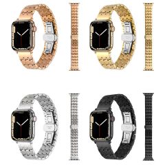 Apple Watch 6 SE 5 4 3 2 1 38 40 mm Metal Kordon Zikzak Tasarımlı Premium Paslanmaz Çelik Kayış Gold