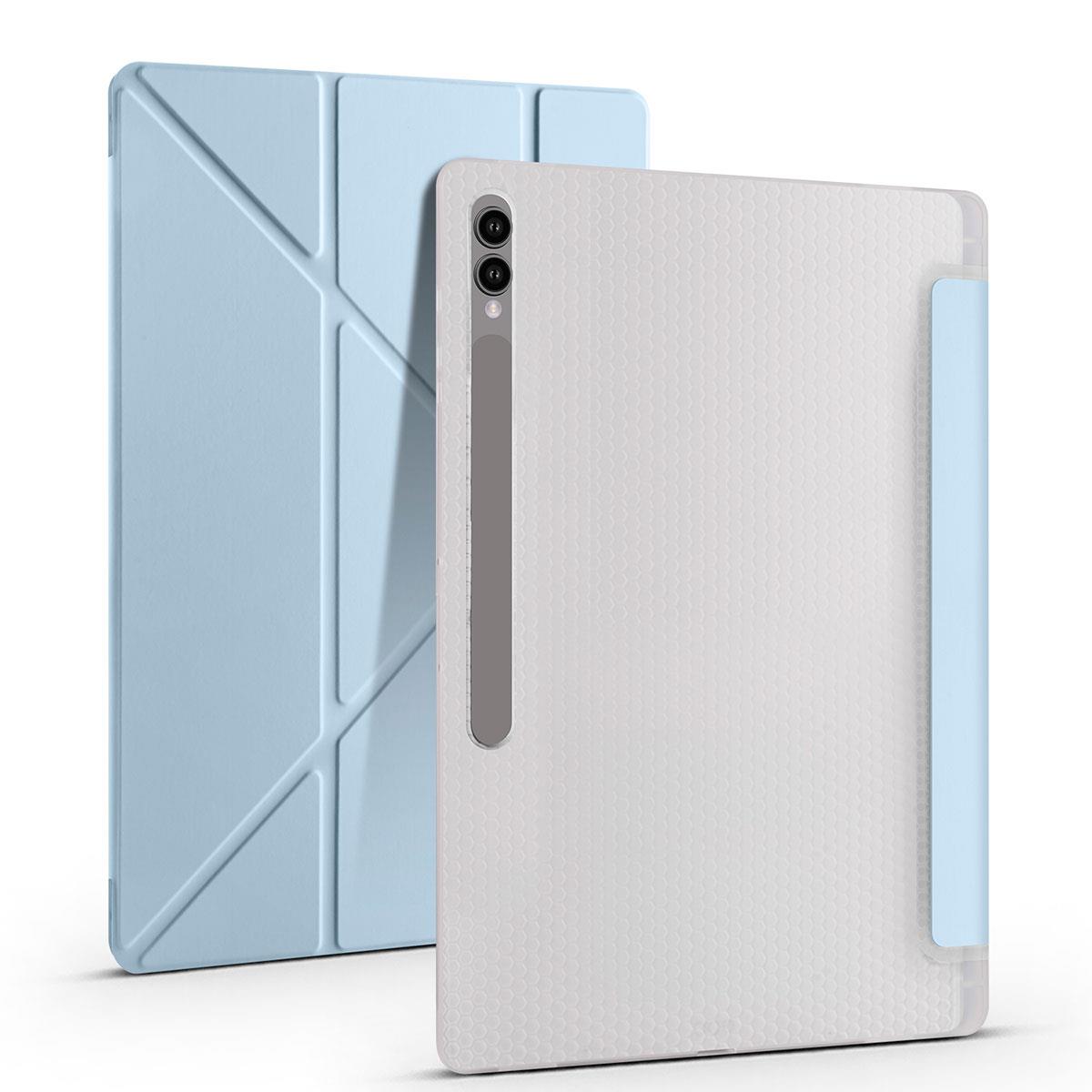 Galaxy Tab S9 Ultra 14.6'' SM-X910 Uyumlu Kılıf Kalem Bölmeli Standlı Uyku Modlu Kapaklı Tablet Kılıf Mavi