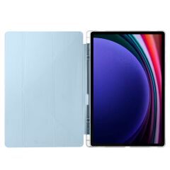 Galaxy Tab S9 Ultra 14.6'' SM-X910 Uyumlu Kılıf Kalem Bölmeli Standlı Uyku Modlu Kapaklı Tablet Kılıf Mavi