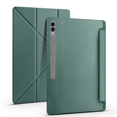 Galaxy Tab S9 Ultra 14.6'' SM-X910 Uyumlu Kılıf Kalem Bölmeli Standlı Uyku Modlu Kapaklı Tablet Kılıf Koyu Yeşil