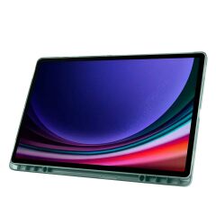 Galaxy Tab S9 Ultra 14.6'' SM-X910 Uyumlu Kılıf Kalem Bölmeli Standlı Uyku Modlu Kapaklı Tablet Kılıf Koyu Yeşil