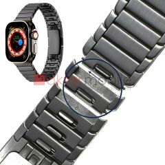 Apple Watch 10 42 mm uyumlu Metal Kordon Baklalı Model Bilezik Paslanmaz Çelik Kayış Kelebek Toka