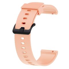 Samsung Galaxy Watch 7 40 / 44 mm Uyumlu Silikon Kordon Tırtıklı Tasarım Premium Spor Kayış Pudra