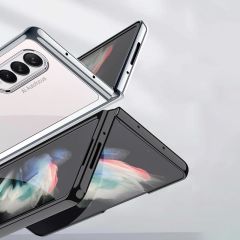 Samsung Galaxy Z Fold 3 Kılıf Premium Kapak Tam Uyumlu 2 Parça Metalik Renk Ultra İnce Electroplate Siyah