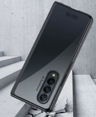 Samsung Galaxy Z Fold 3 Kılıf Premium Kapak Tam Uyumlu 2 Parça Metalik Renk Ultra İnce Electroplate Siyah
