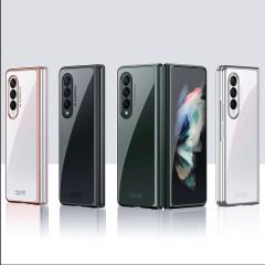 Samsung Galaxy Z Fold 3 Kılıf Premium Kapak Tam Uyumlu 2 Parça Metalik Renk Ultra İnce Electroplate Siyah
