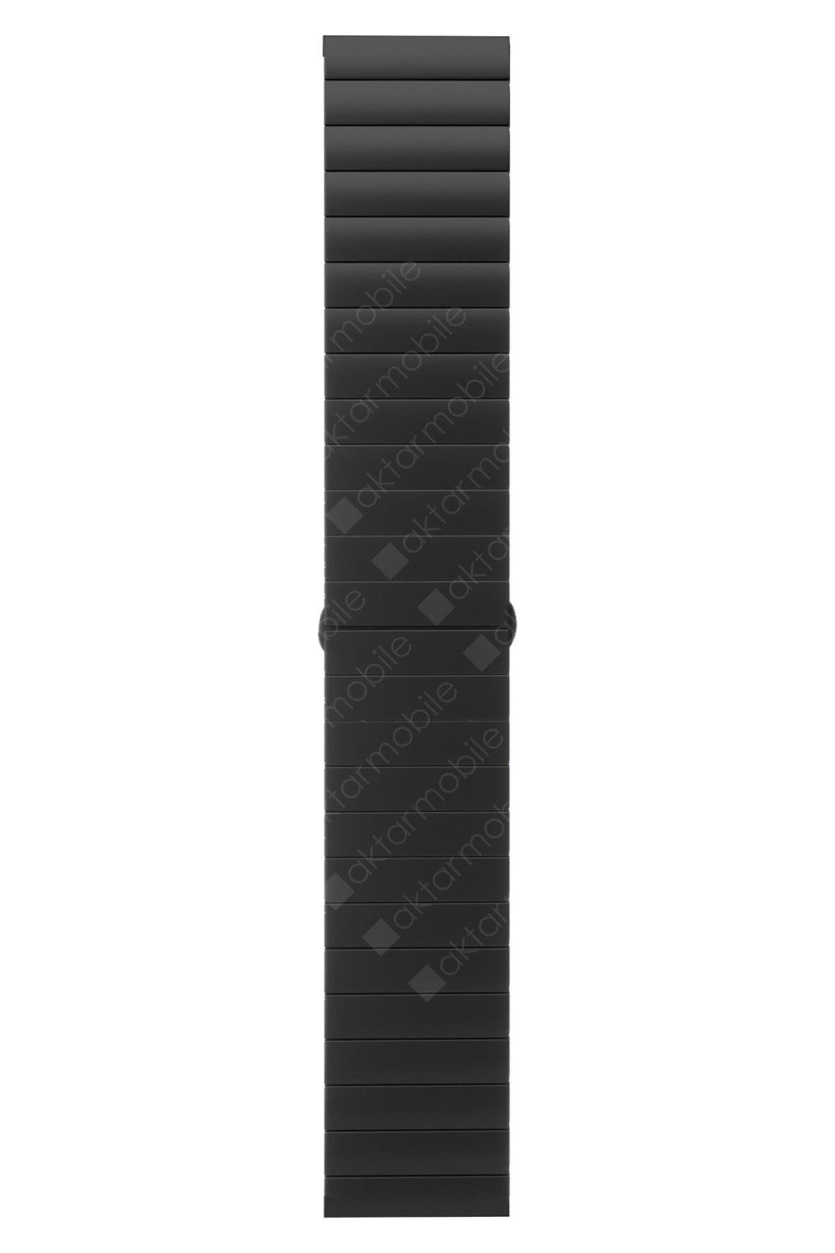 Apple Watch 8 41 mm uyumlu Metal Kordon Premium Paslanmaz Çelik Kayış Siyah