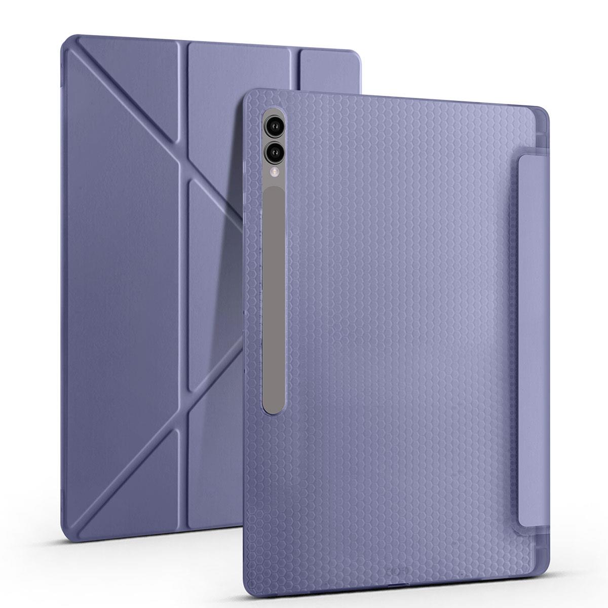 Galaxy Tab S9 Ultra 14.6'' SM-X910 Uyumlu Kılıf Kalem Bölmeli Standlı Uyku Modlu Kapaklı Tablet Kılıf Levander Gray