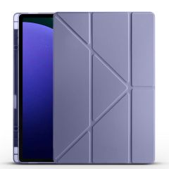 Galaxy Tab S9 Ultra 14.6'' SM-X910 Uyumlu Kılıf Kalem Bölmeli Standlı Uyku Modlu Kapaklı Tablet Kılıf Levander Gray