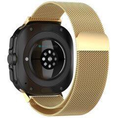Galaxy Watch 8 40 / 44 mm uyumlu Mıknatıslı Hasır Metal Örgü Kordon Milanese Kayış Orijinal Pim Gold