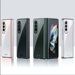 Samsung Galaxy Z Fold 3 Kılıf Premium Kapak Tam Uyumlu 2 Parça Metalik Renk Ultra İnce Electroplate Koyu Yeşil