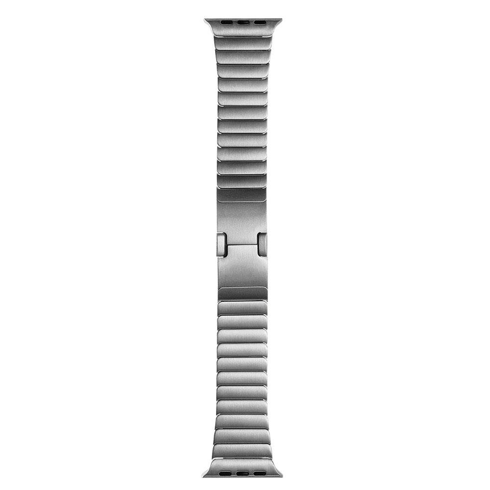 Apple Watch 10 42 mm uyumlu Metal Kordon Baklalı Model Bilezik Paslanmaz Çelik Kayış Kelebek Toka Gri