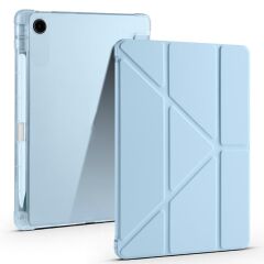 Lenovo Tab TB311FU 2025 10.1 inç uyumlu Kılıf Kalem Bölmeli Tri Folding Standlı Arkası Silikon Kapak