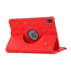 Apple iPad Mini 6. Nesil 2021 Kılıf 360° Dönebilen Akıllı Kapak Standlı Kılıf Smart Uyku Modlu Kırmızı