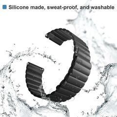 Amazfit Bip U Pro 40 mm uyumlu Magnetik Silikon Kordon Çift Renkli Mıknatıslı Premium Kayış Siyah