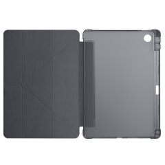 Lenovo Tab TB311FU 2025 10.1 inç uyumlu Kılıf Kalem Bölmeli Tri Folding Standlı Arkası Silikon Kapak Siyah