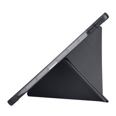 Lenovo Tab TB311FU 2025 10.1 inç uyumlu Kılıf Kalem Bölmeli Tri Folding Standlı Arkası Silikon Kapak Siyah