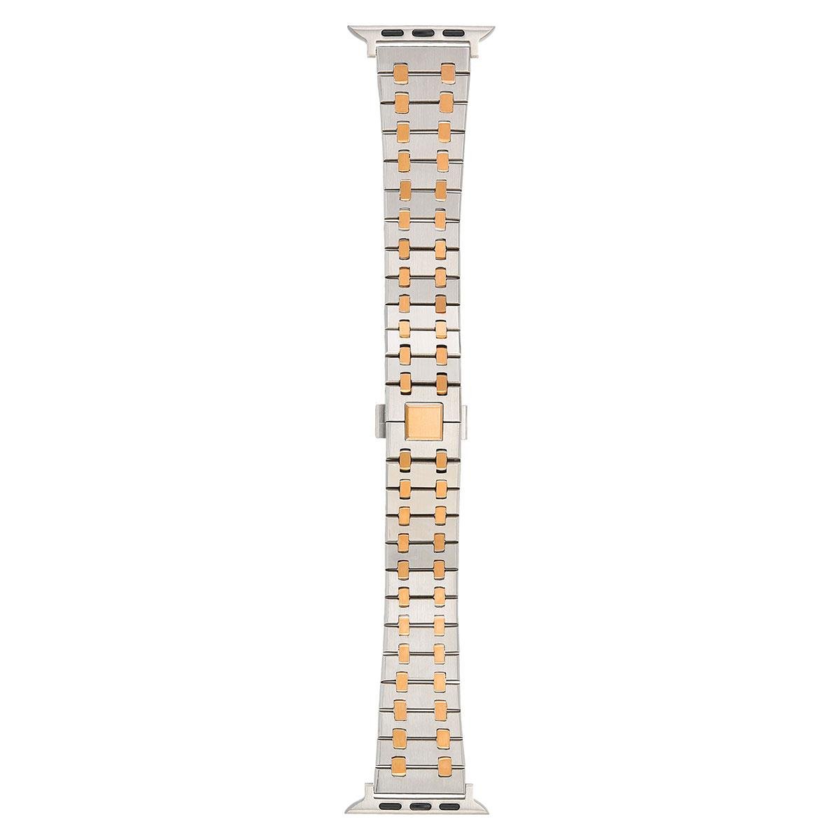 Apple Watch 6 SE 5 4 3 2 1 - 44 / 42 mm Uyumlu Metal Kordon Luxury Paslanmaz Çelik Kayış Gümüş - Rose Gold