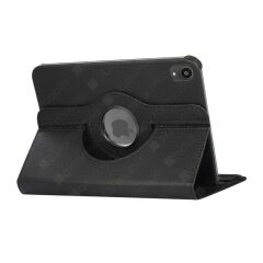 Apple iPad Mini 6. Nesil 2021 Kılıf 360° Dönebilen Akıllı Kapak Standlı Kılıf Smart Uyku Modlu Siyah