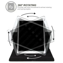 Apple iPad Mini 6. Nesil 2021 Kılıf 360° Dönebilen Akıllı Kapak Standlı Kılıf Smart Uyku Modlu Siyah