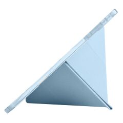 Honor Pad GT Pro 12.3 inç 2024 uyumlu Kılıf Kalem Bölmeli Tri Folding Standlı Arkası Silikon Kapak Mavi