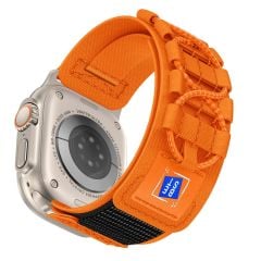 Apple Watch Ultra / Ultra 2 49 mm uyumlu Bileklik Kordon İnovatif Tasarım Geniş Kayış Hasır Kumaş