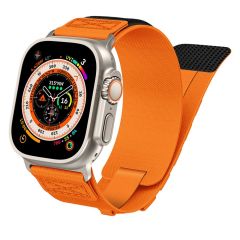 Apple Watch Ultra / Ultra 2 49 mm uyumlu Bileklik Kordon İnovatif Tasarım Geniş Kayış Hasır Kumaş