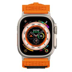 Apple Watch Ultra / Ultra 2 49 mm uyumlu Bileklik Kordon İnovatif Tasarım Geniş Kayış Hasır Kumaş